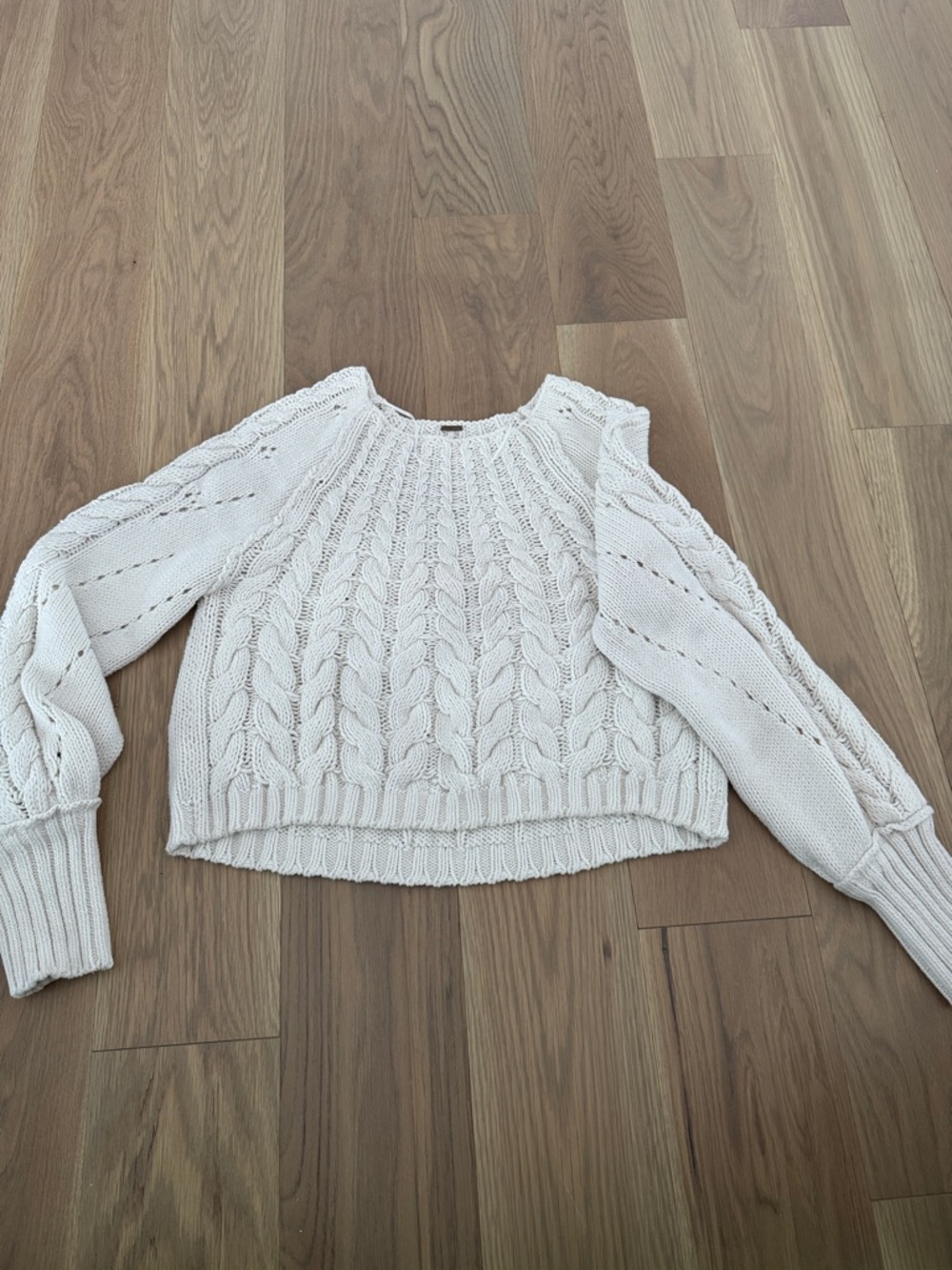 Cream Cable Knit Women's Sweater